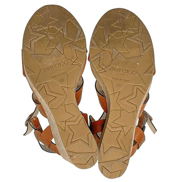 Jimmy Choo Brown Wedge Sandals - Picture 10 of 13
